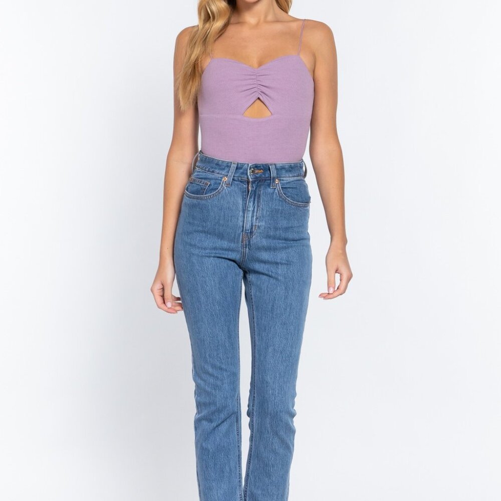 🆕 Purple Ribbed Knit Bodysuit - Size Small - Picture 5 of 14
